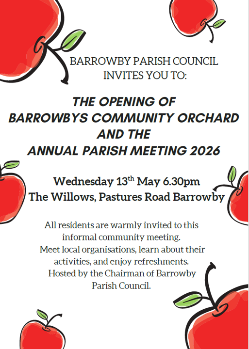 Annual Parish Meeting 2026 Wednesday 13th May at the Willows Pastures Road 6.30pm
